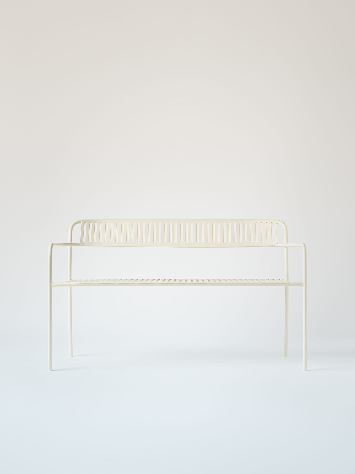 Banc Patio avec dossier - Blanc Perlé