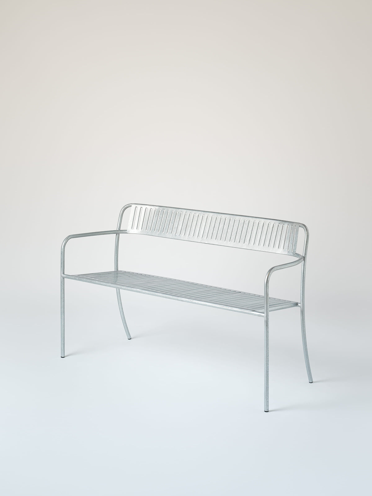 Banc Patio avec dossier - Galvanisé Verni