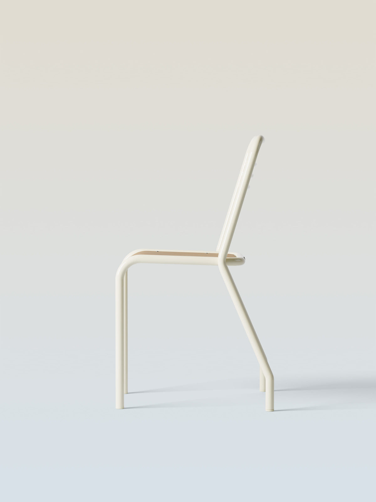 UD Chair with wooden seat - Pearl White