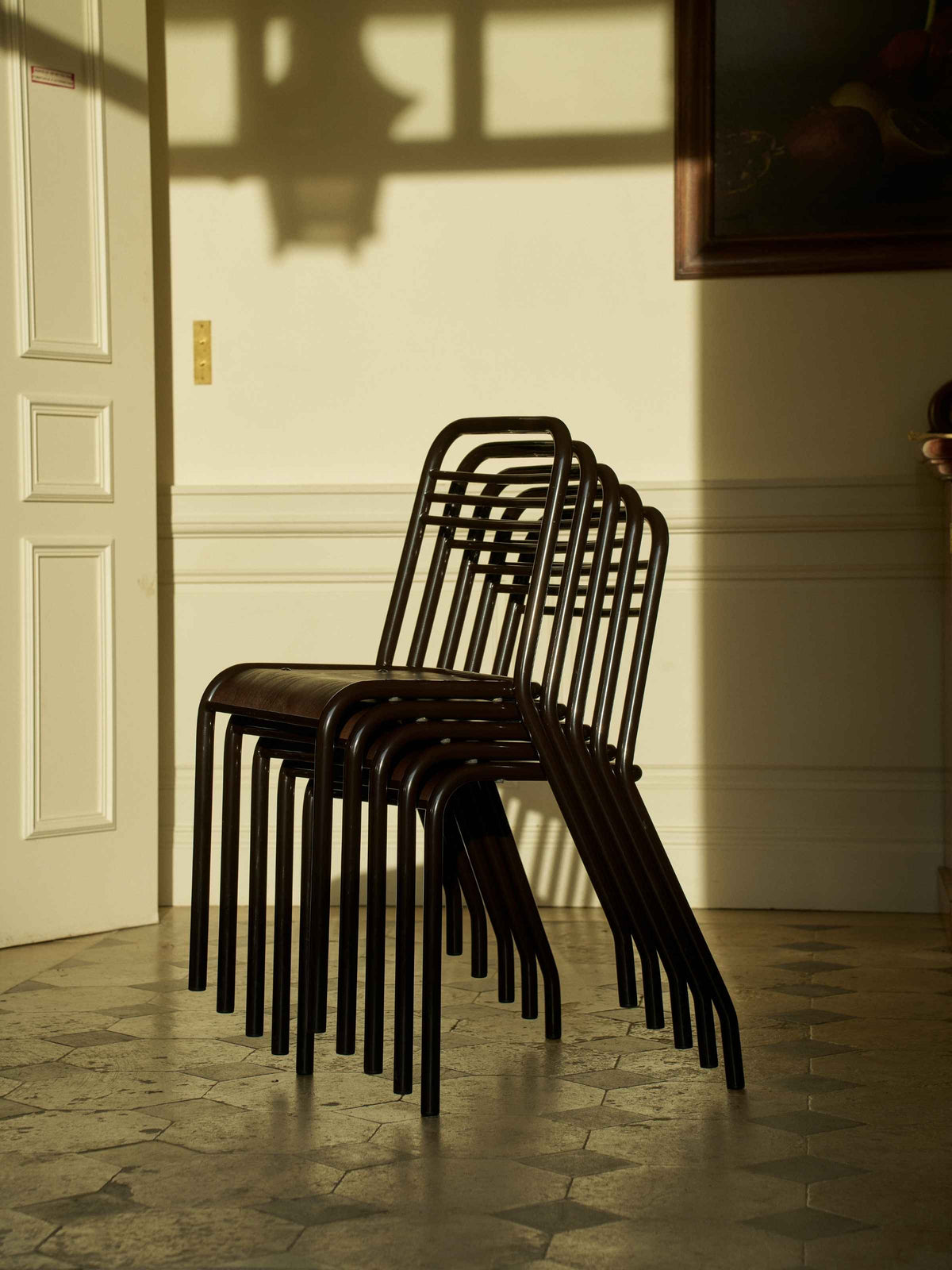 Chaise UD assise bois - Brun Noir