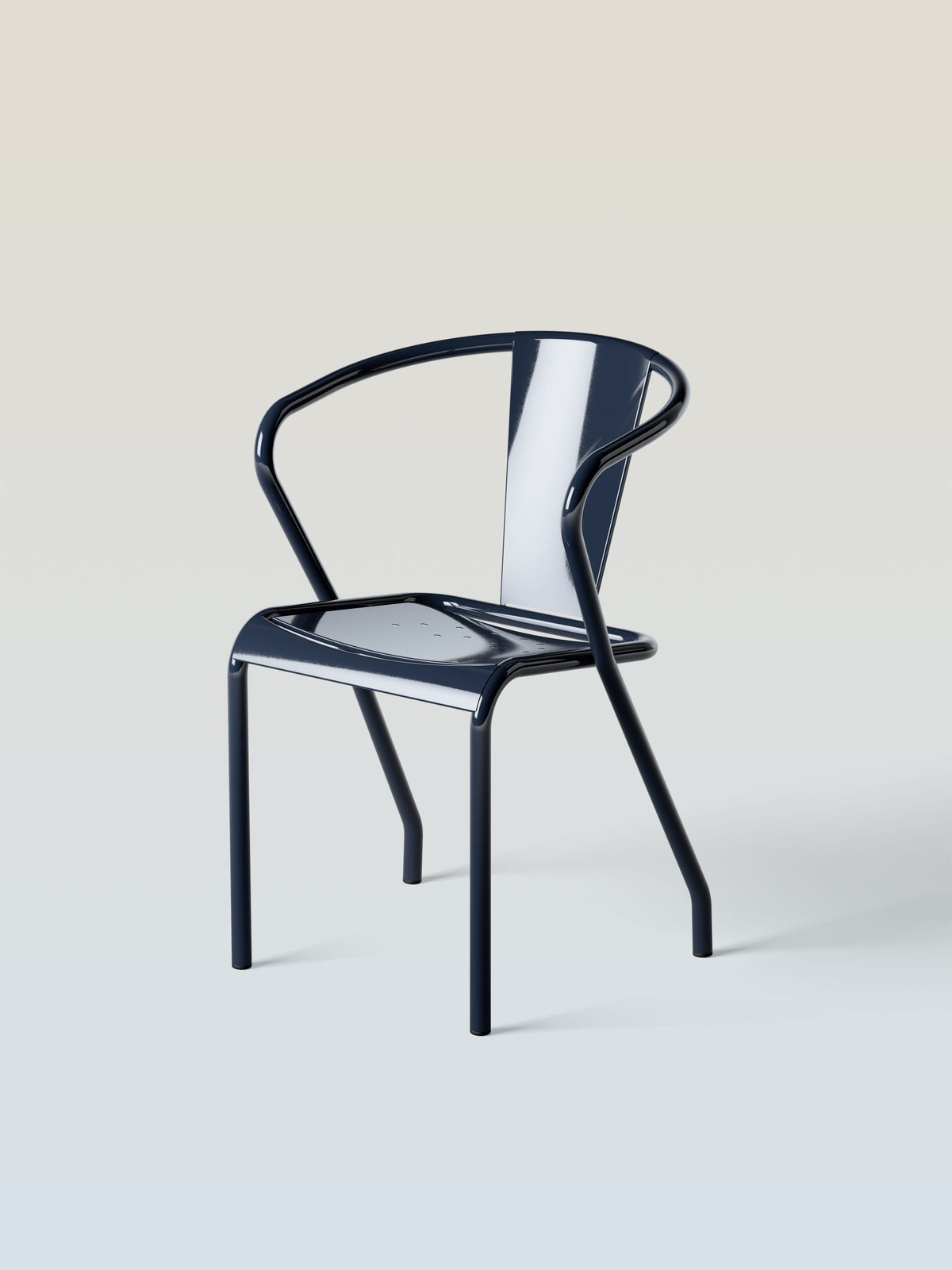 Fauteuil UD assise pleine - Bleu Noir