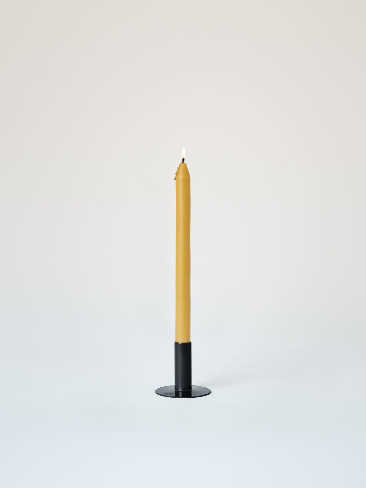Petit bougeoir avec bougie à la cire d'abeille - Noir Foncé