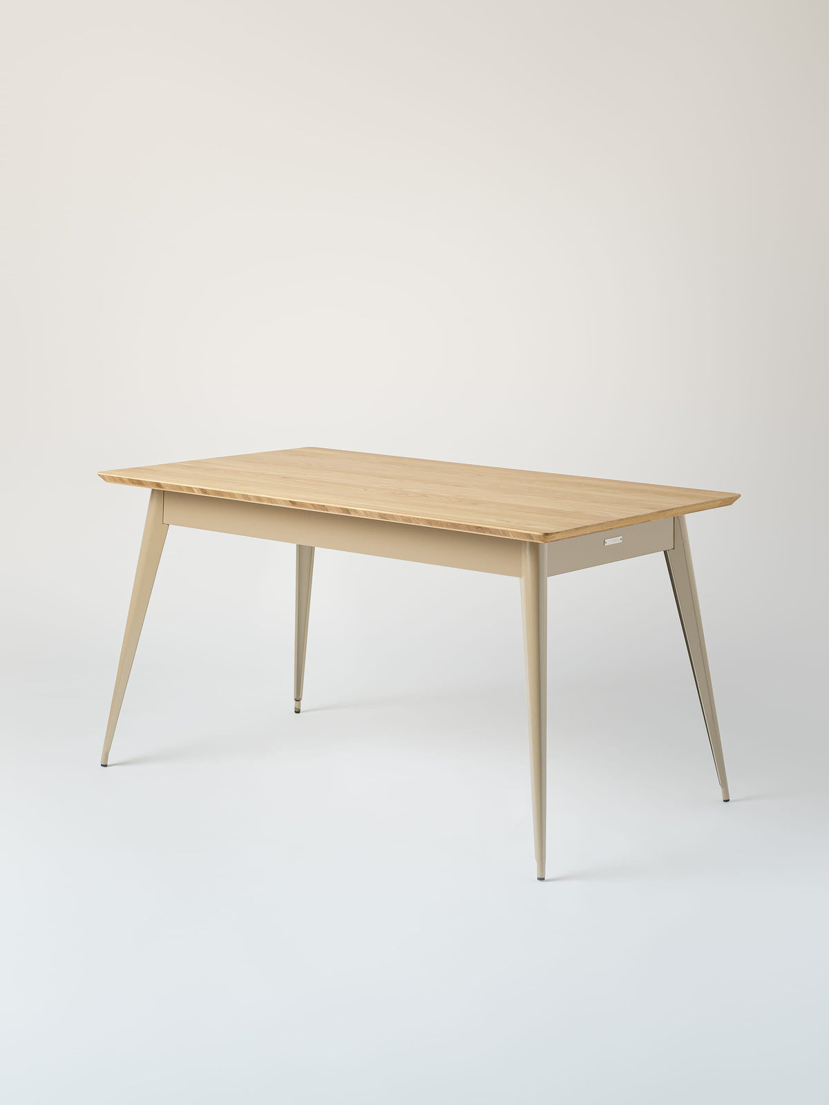 Table 55 140x80 / plateau chêne naturel - Gris Beige