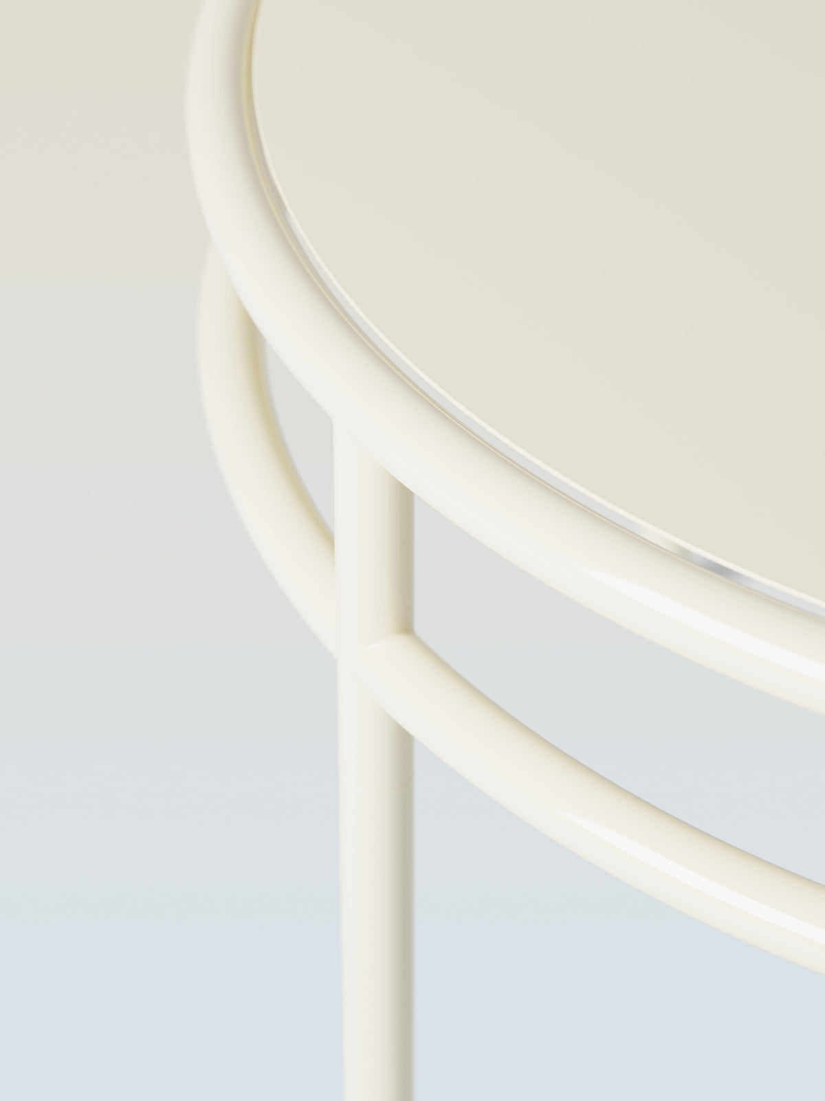 Table basse Epure Ø80 - Blanc Perlé