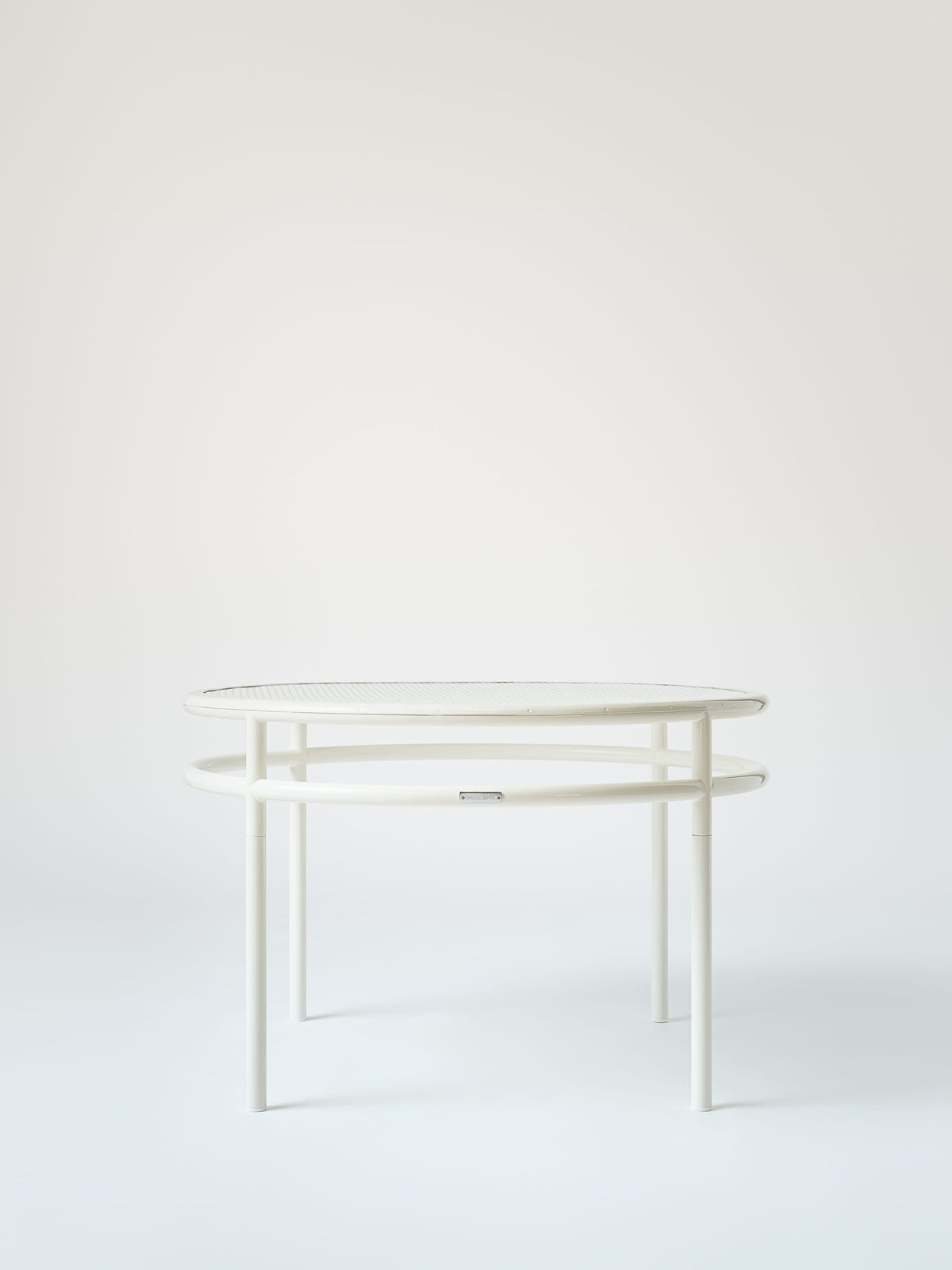 Table basse Tressée Ø80 - Gris Beige