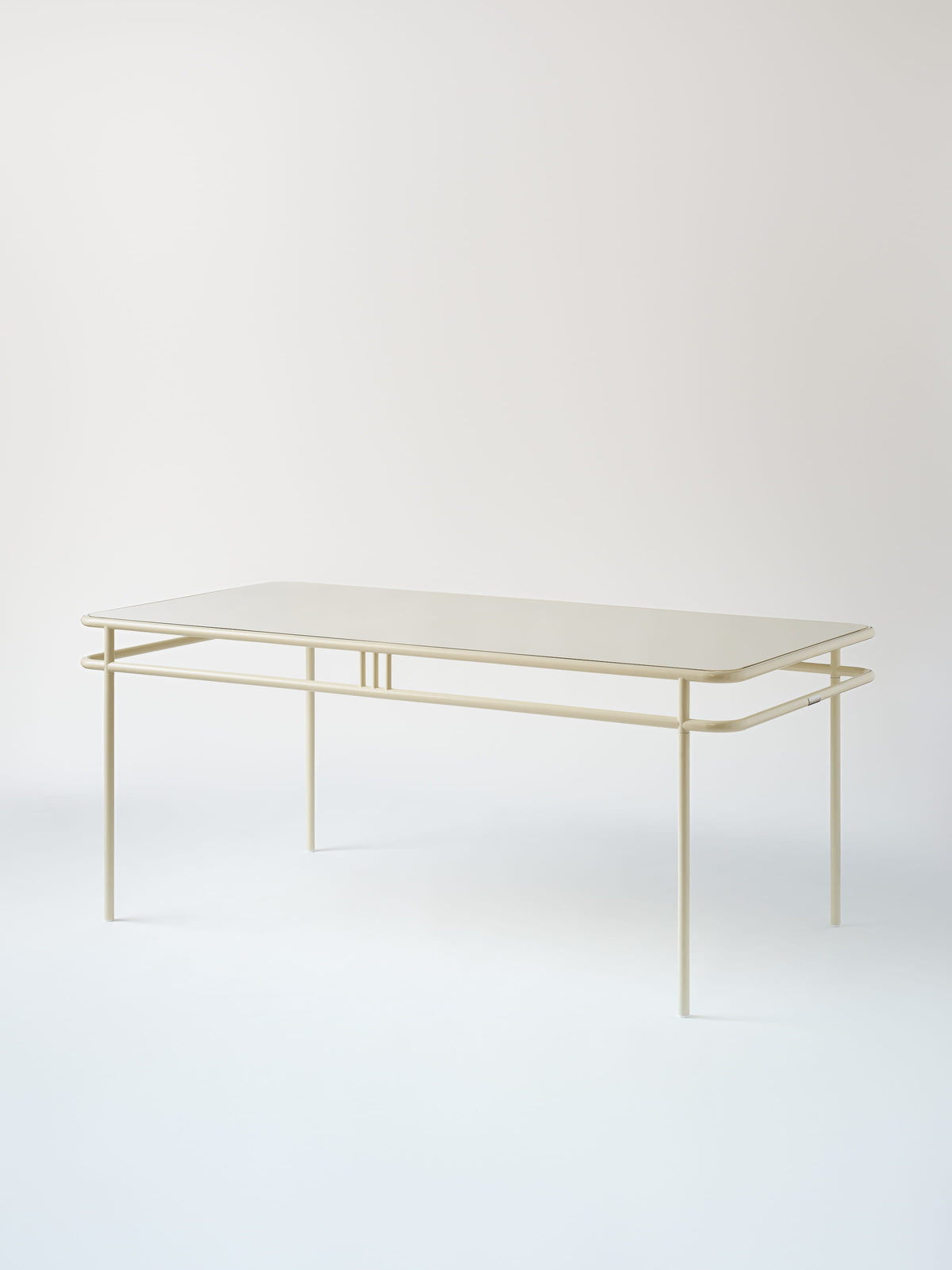Table UD 180x90 / plateau métal - Blanc Perlé