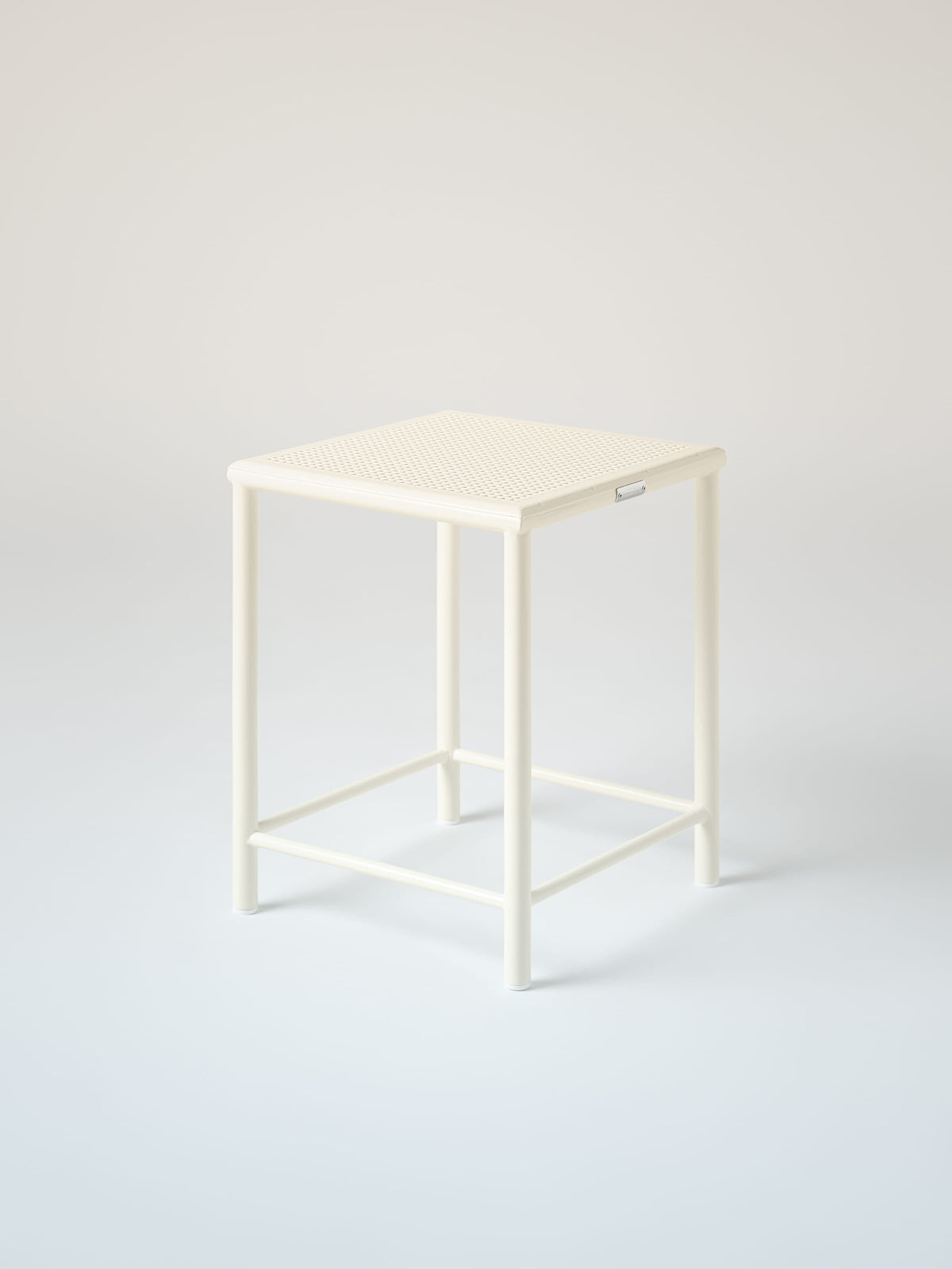 Tabouret Tressé H45 - Blanc Perlé