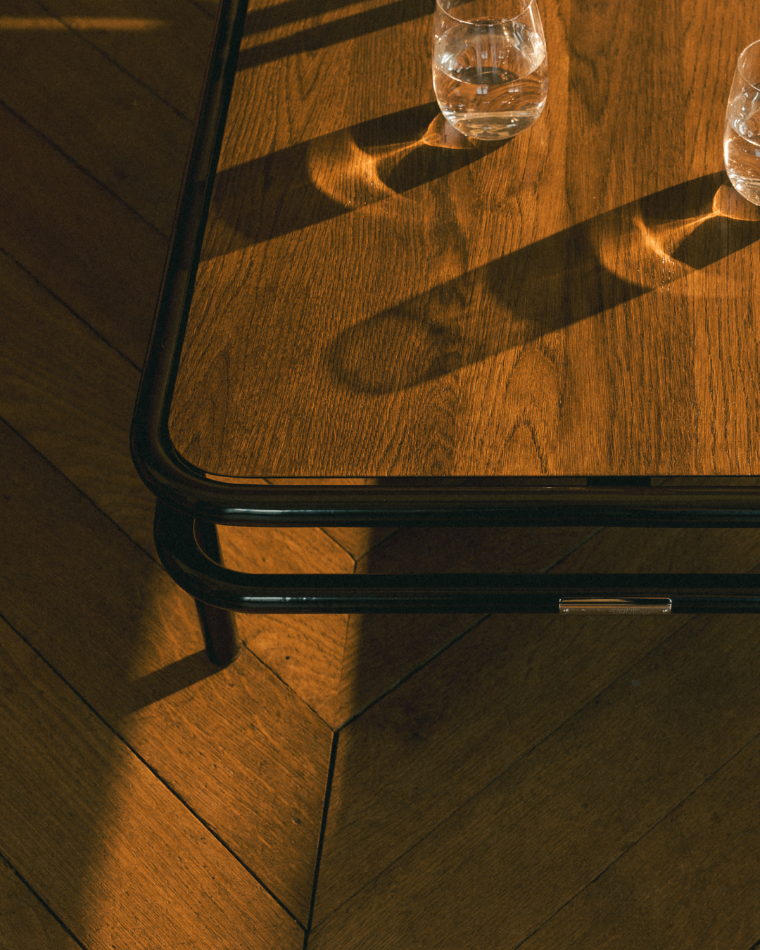 Table basse UD 120x60 / plateau chêne teinté noyer - Brun Noir