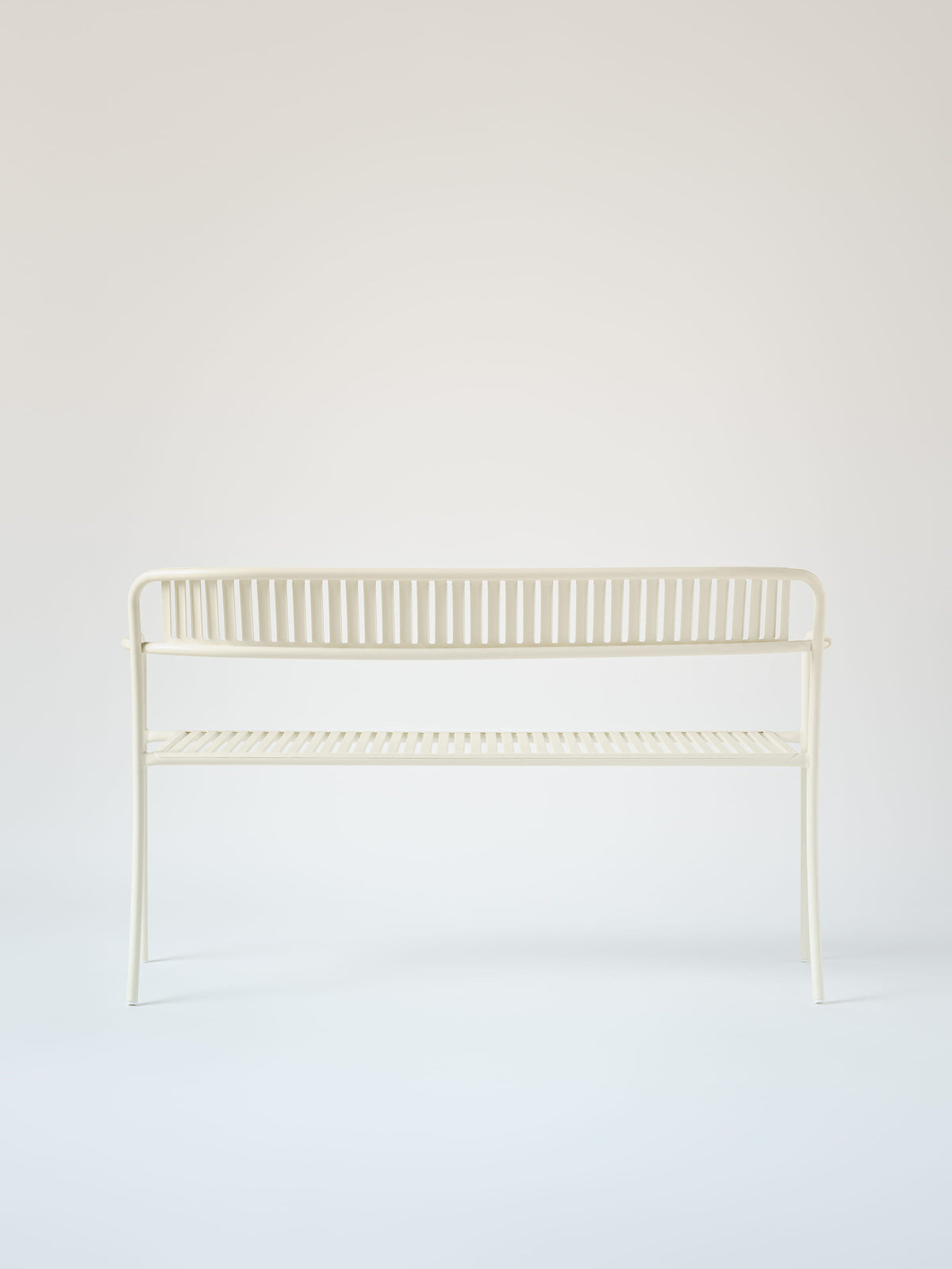 Banc Patio avec dossier - Blanc Perlé