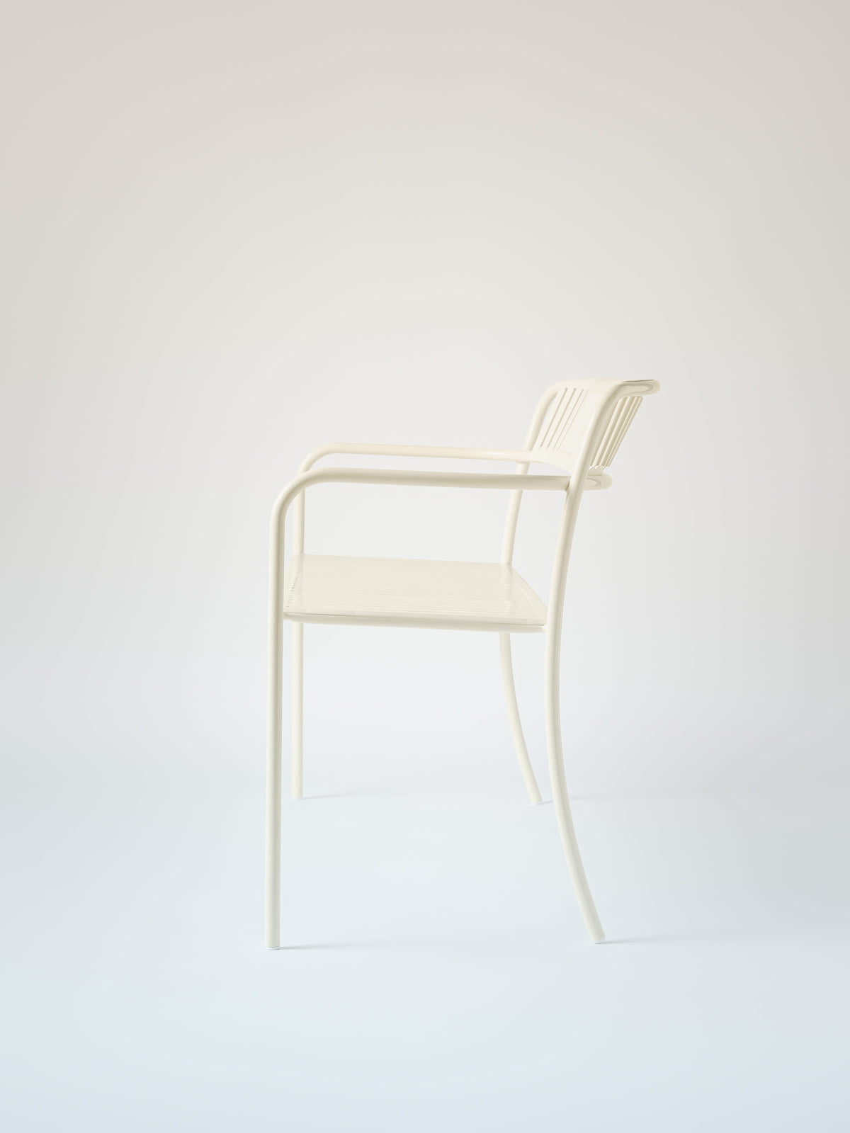 Banc Patio avec dossier - Blanc Perlé