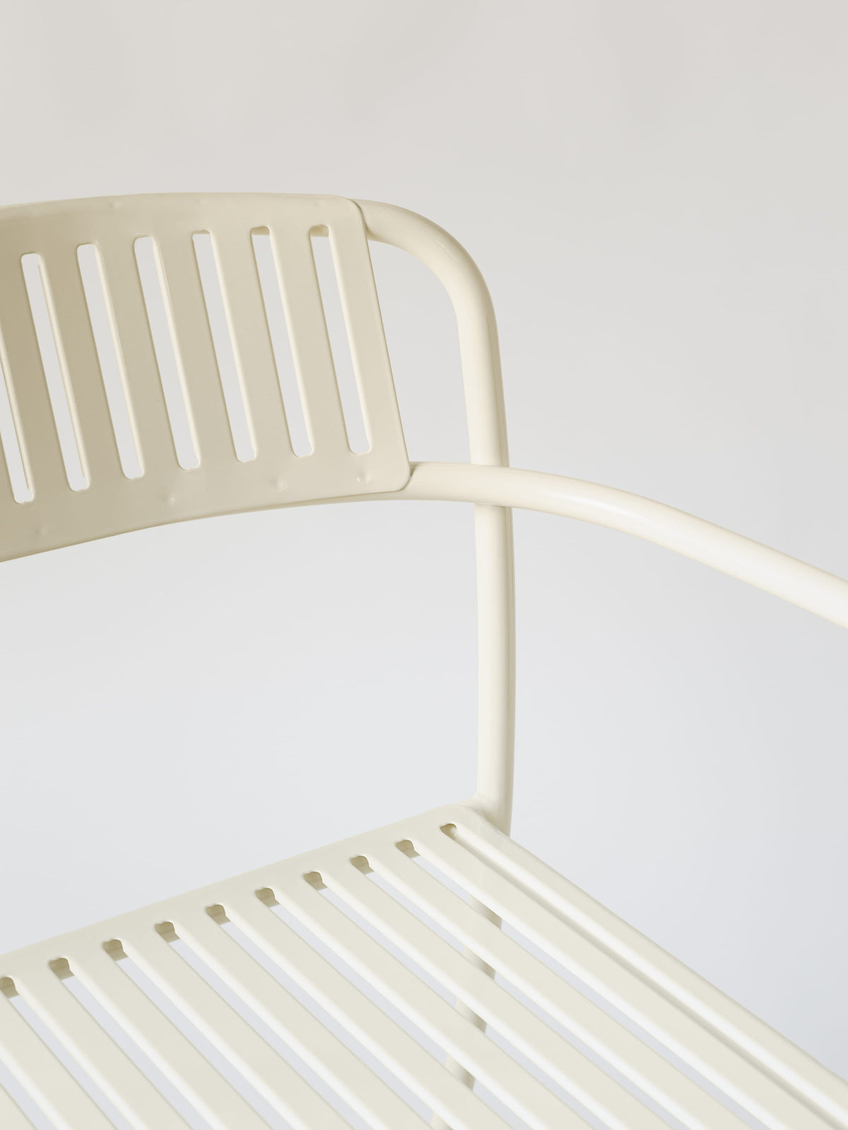 Banc Patio avec dossier - Blanc Perlé
