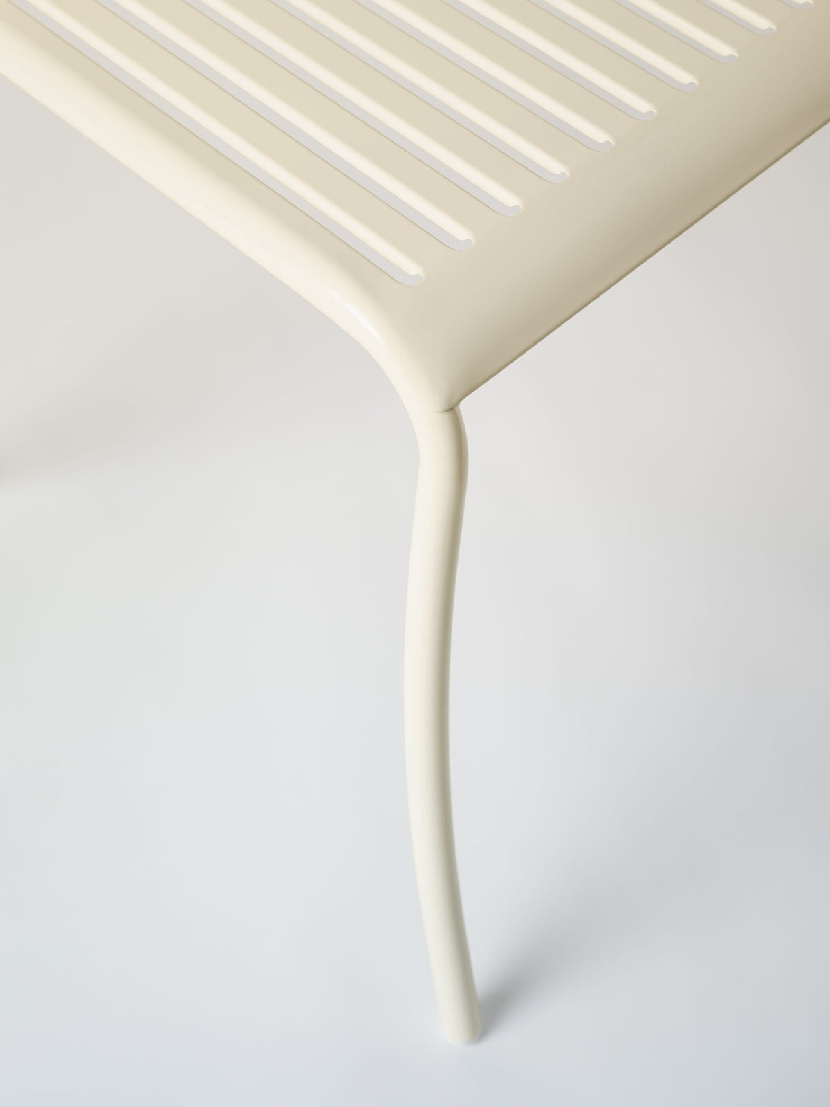 Banc Patio avec dossier - Blanc Perlé