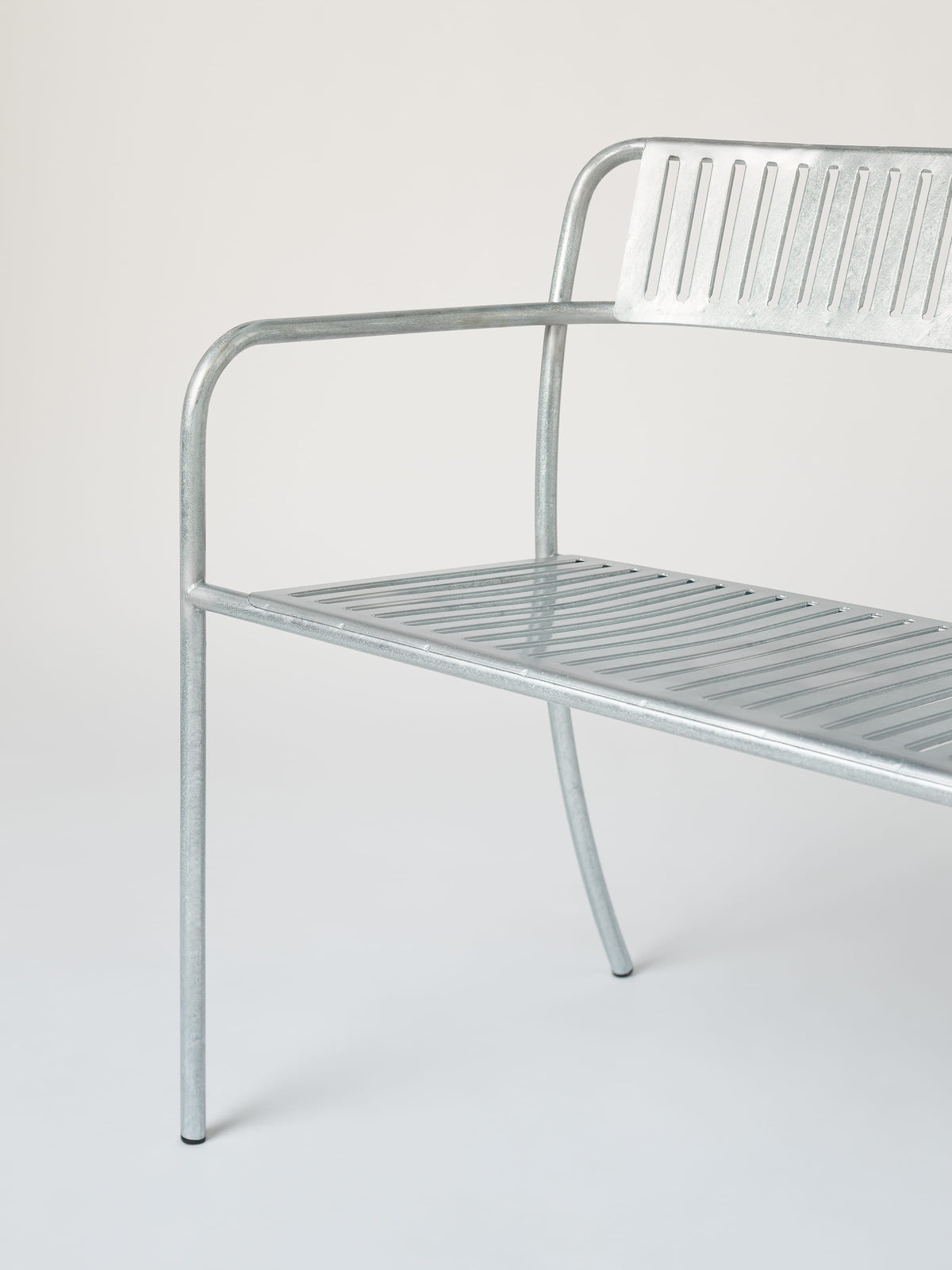Banc Patio avec dossier - Galvanisé Verni