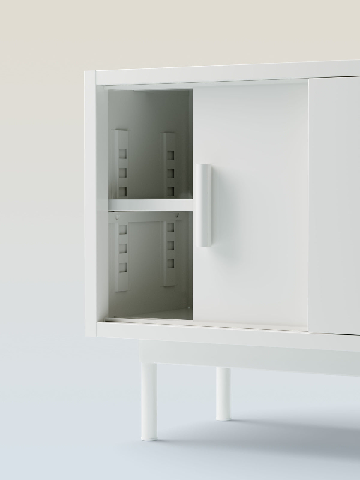 Buffet 3 portes coulissantes - Blanc Pur
