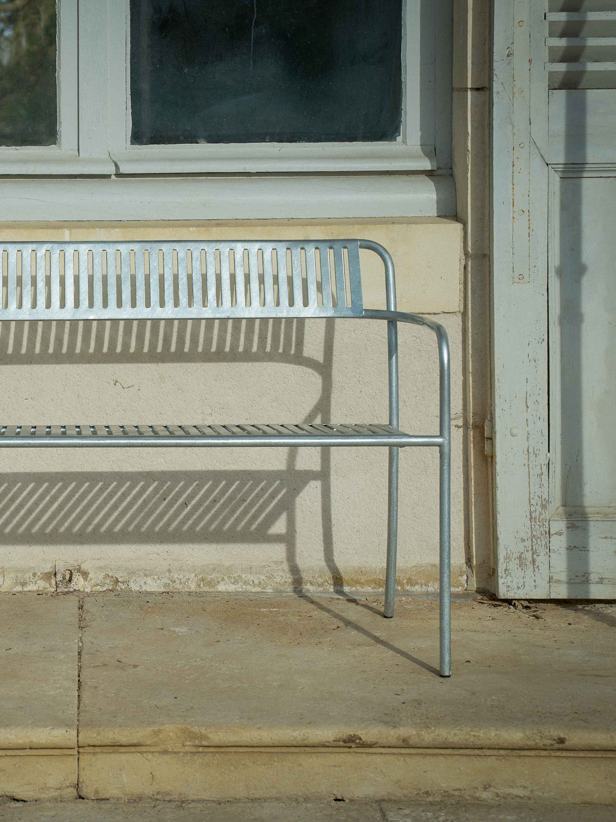 Banc Patio avec dossier - Galvanisé Verni