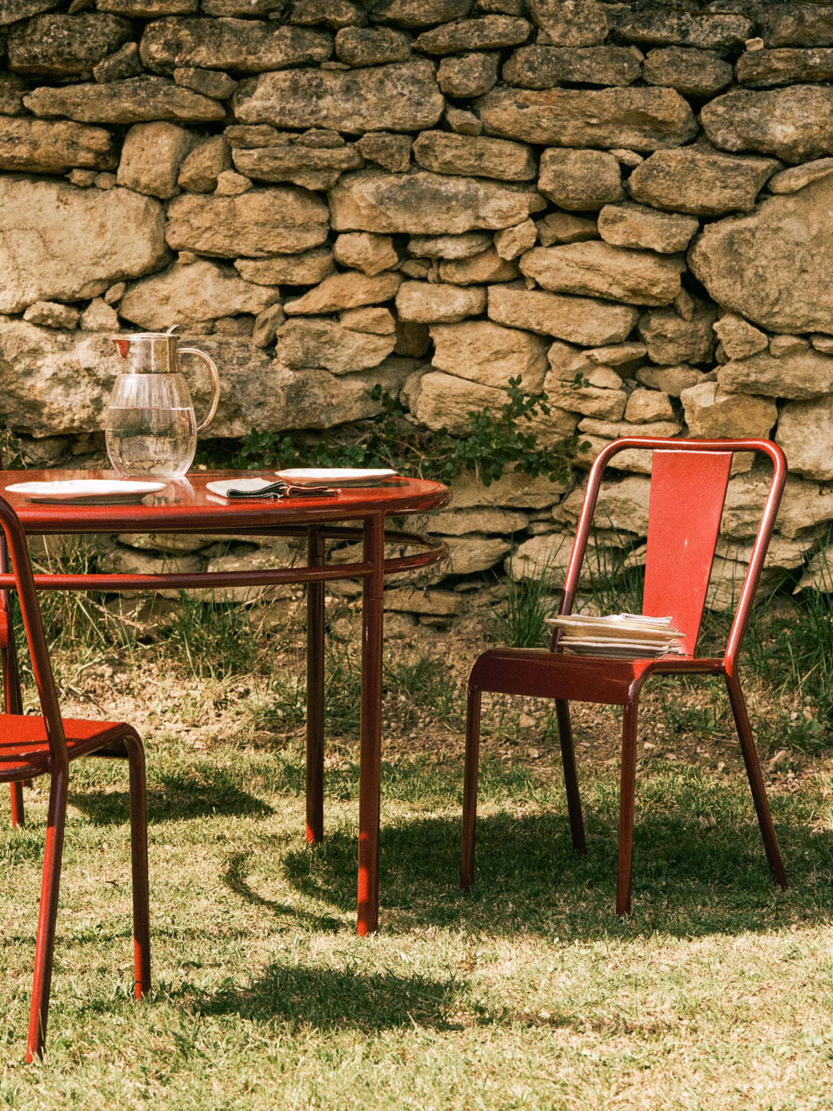 Table Epure Ø120 - Rouge Vin