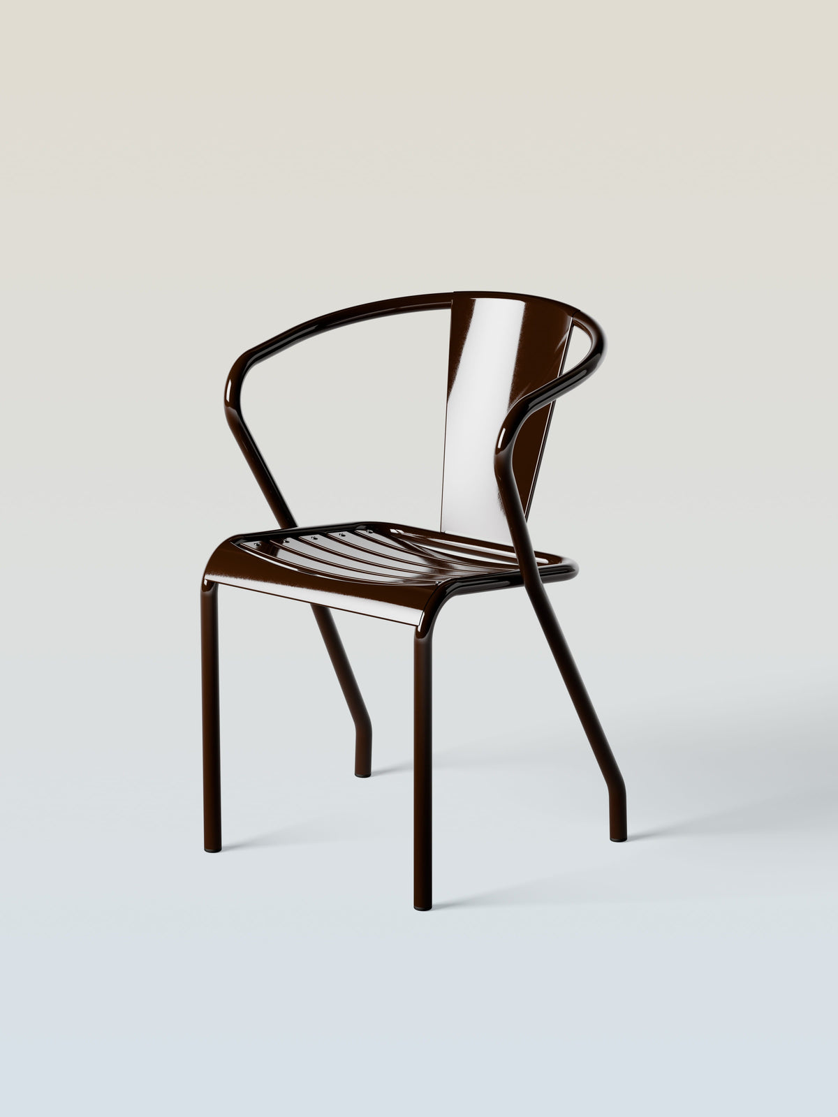 Fauteuil UD assise lames métal - Brun Noir
