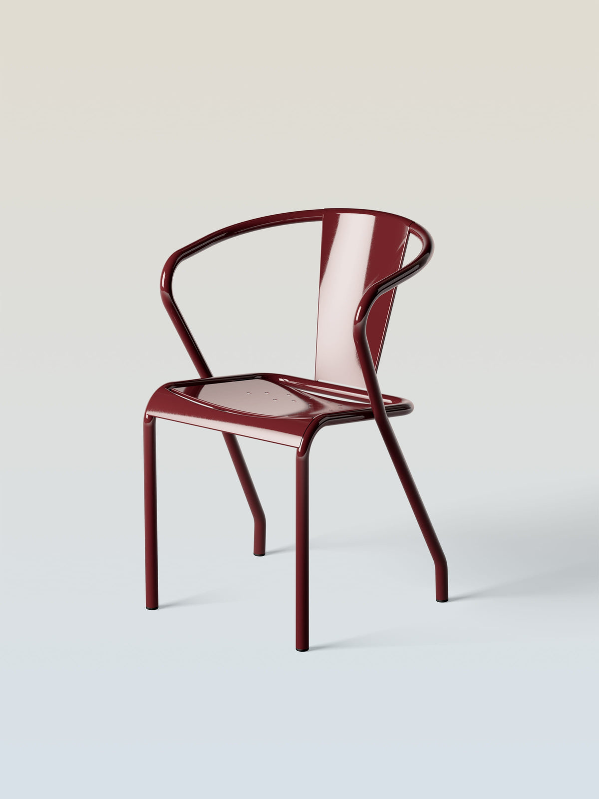 Fauteuil UD assise pleine - Rouge Vin