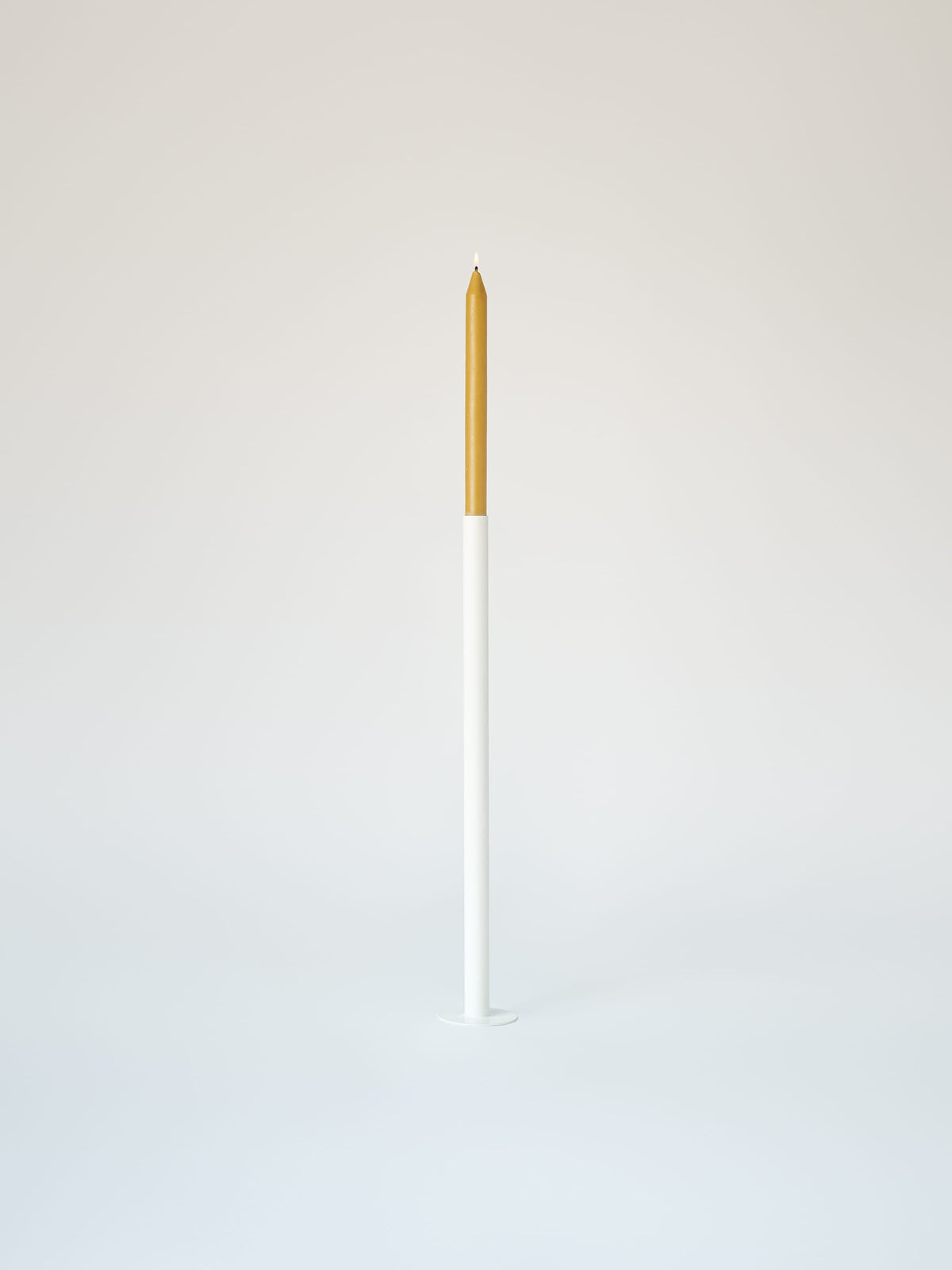 Grand bougeoir avec bougie à la cire d'abeille - Blanc Pur
