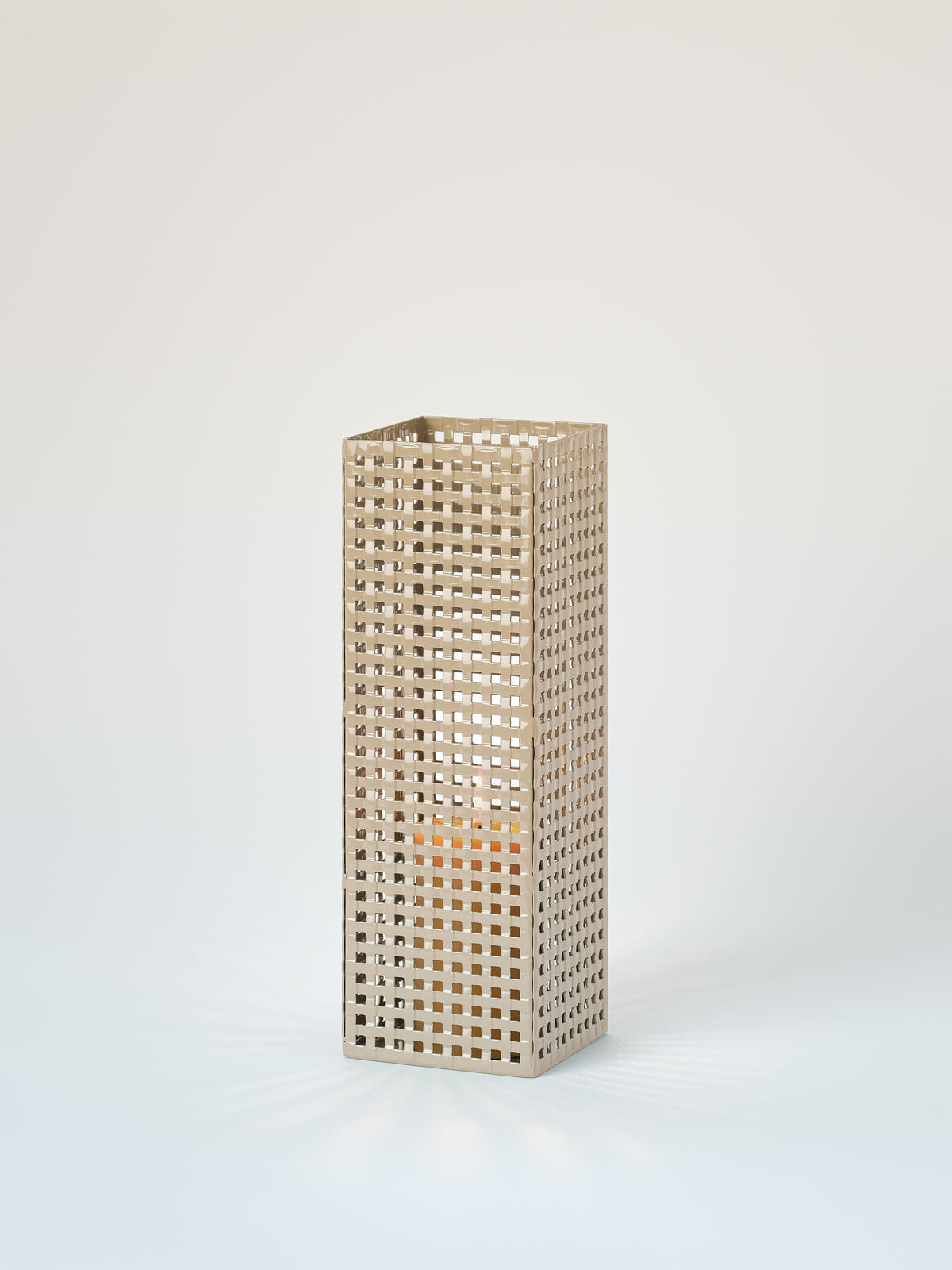 Photophore Tressé taille L - Gris Beige