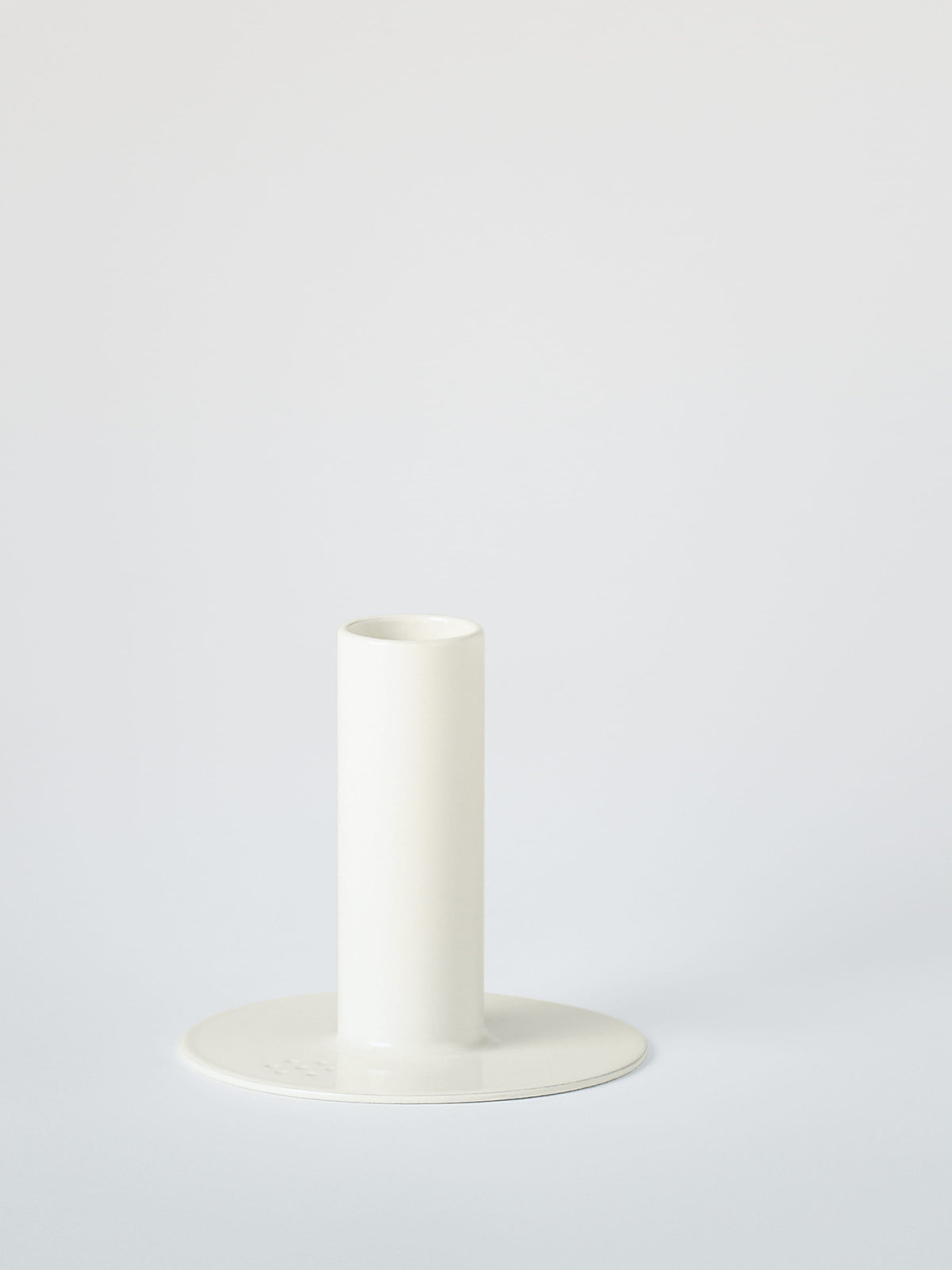 Petit bougeoir avec bougie à la cire d'abeille - Blanc Perlé