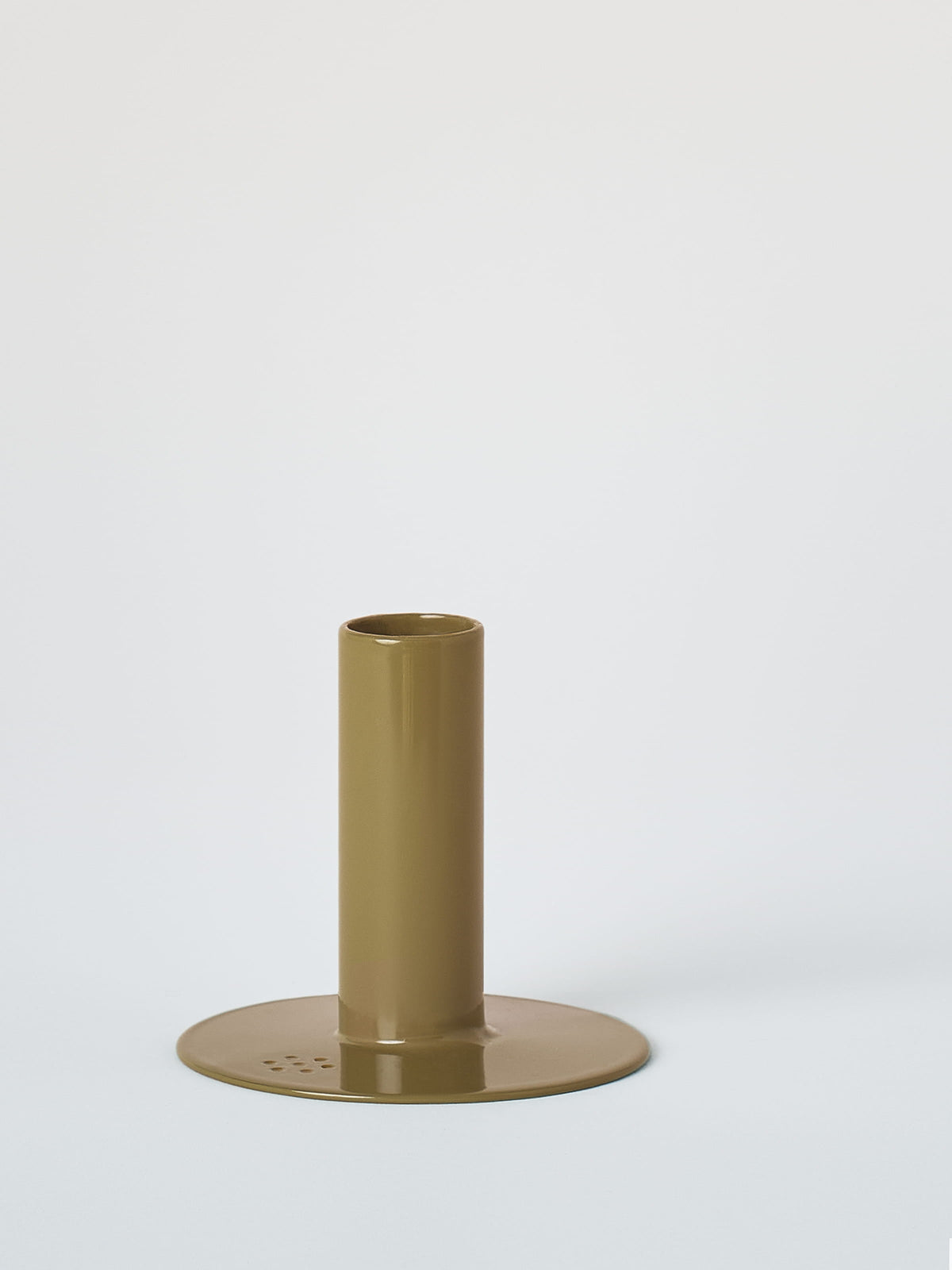 Petit bougeoir avec bougie à la cire d'abeille - Brun Vert
