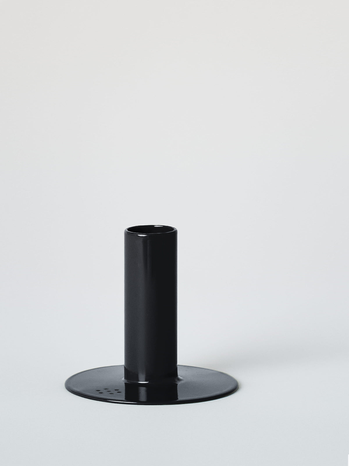 Petit bougeoir avec bougie à la cire d'abeille - Noir Foncé