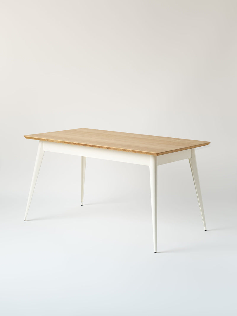 Table 55 140x80 / plateau chêne naturel - Blanc Pur