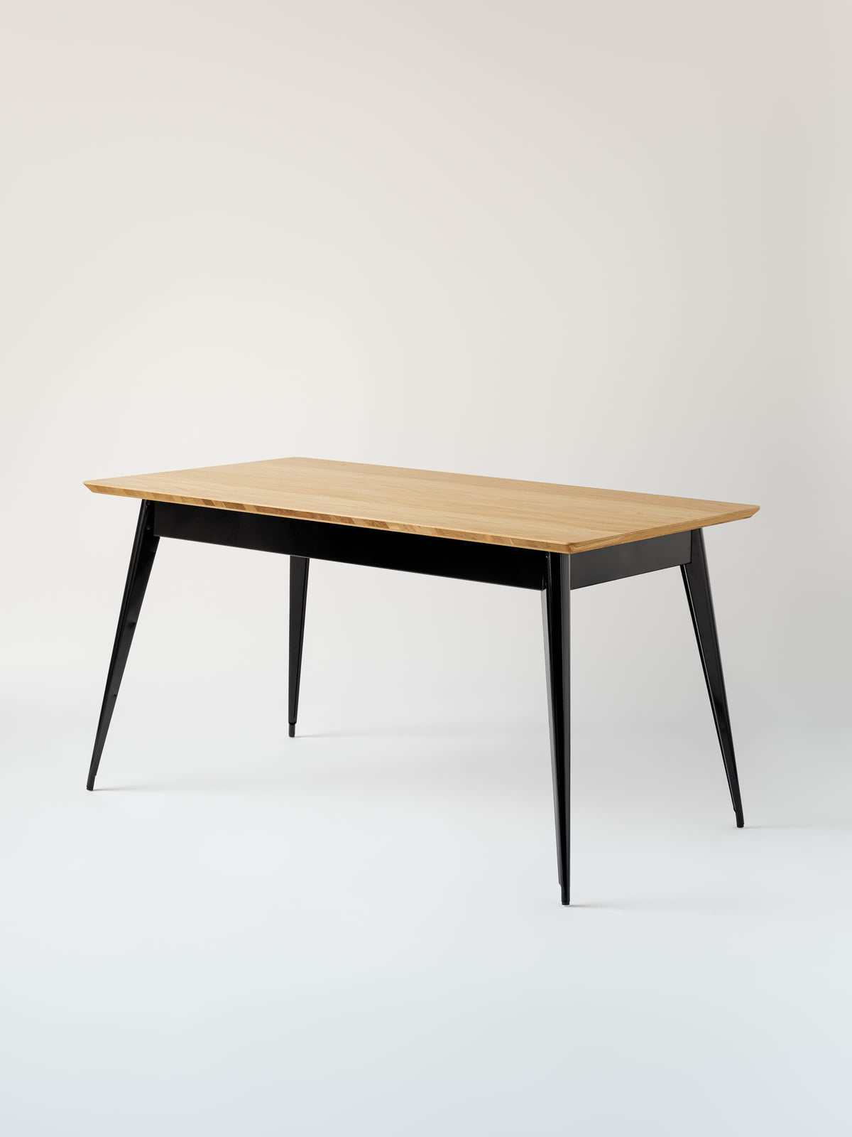 Table 55 140x80 / plateau chêne naturel - Noir Foncé