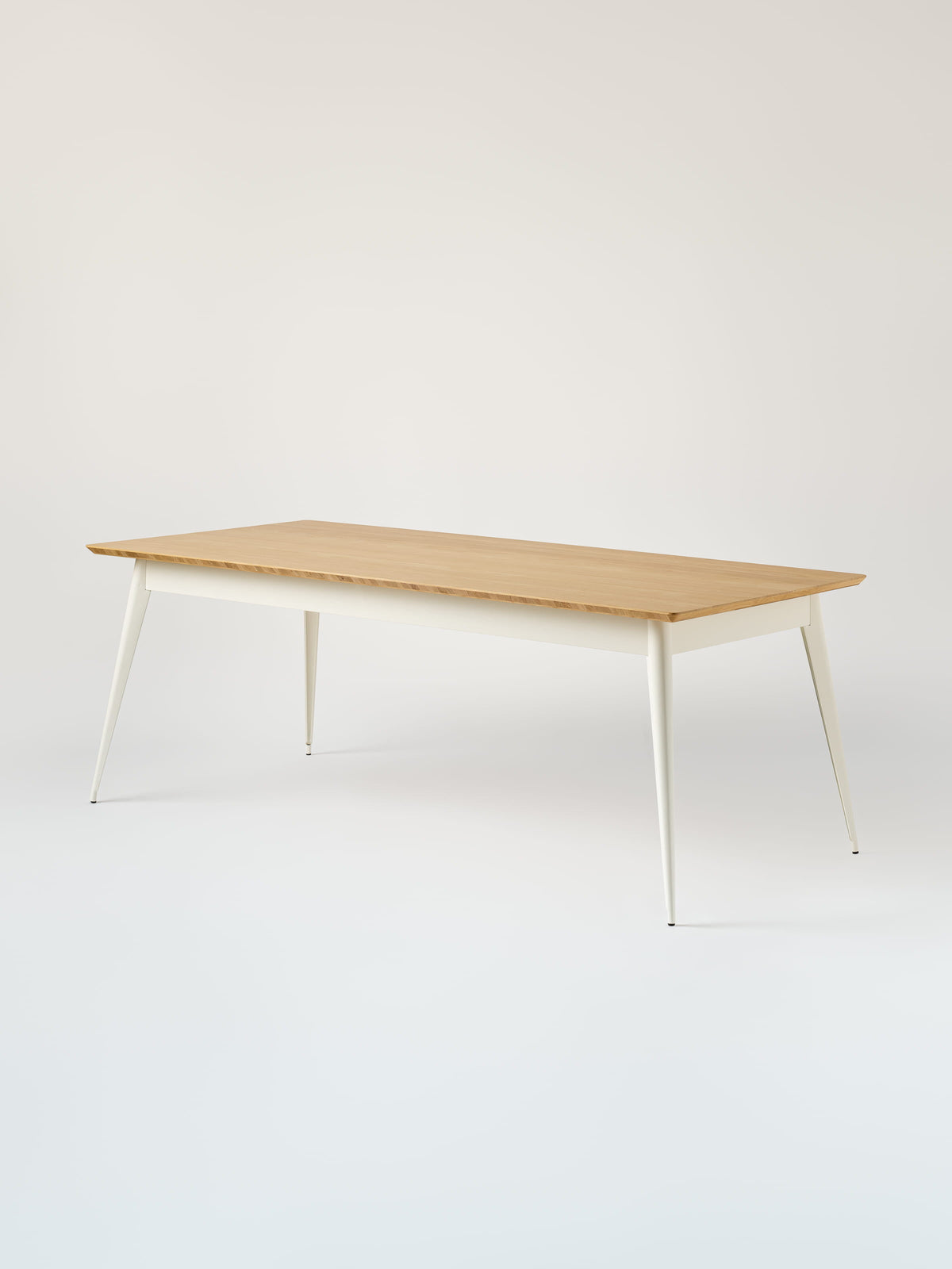 Table 55 200x95 / plateau chêne naturel - Blanc Pur