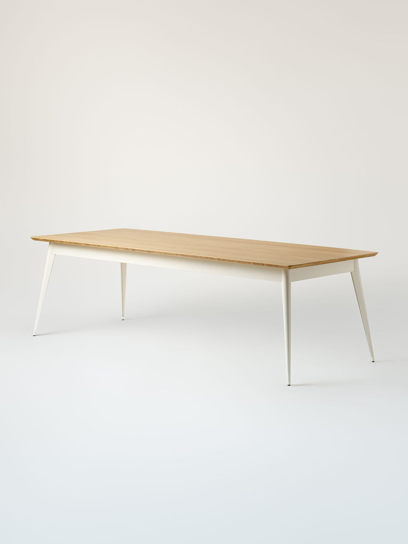 Table 55 240x100 / plateau chêne naturel - Blanc Pur