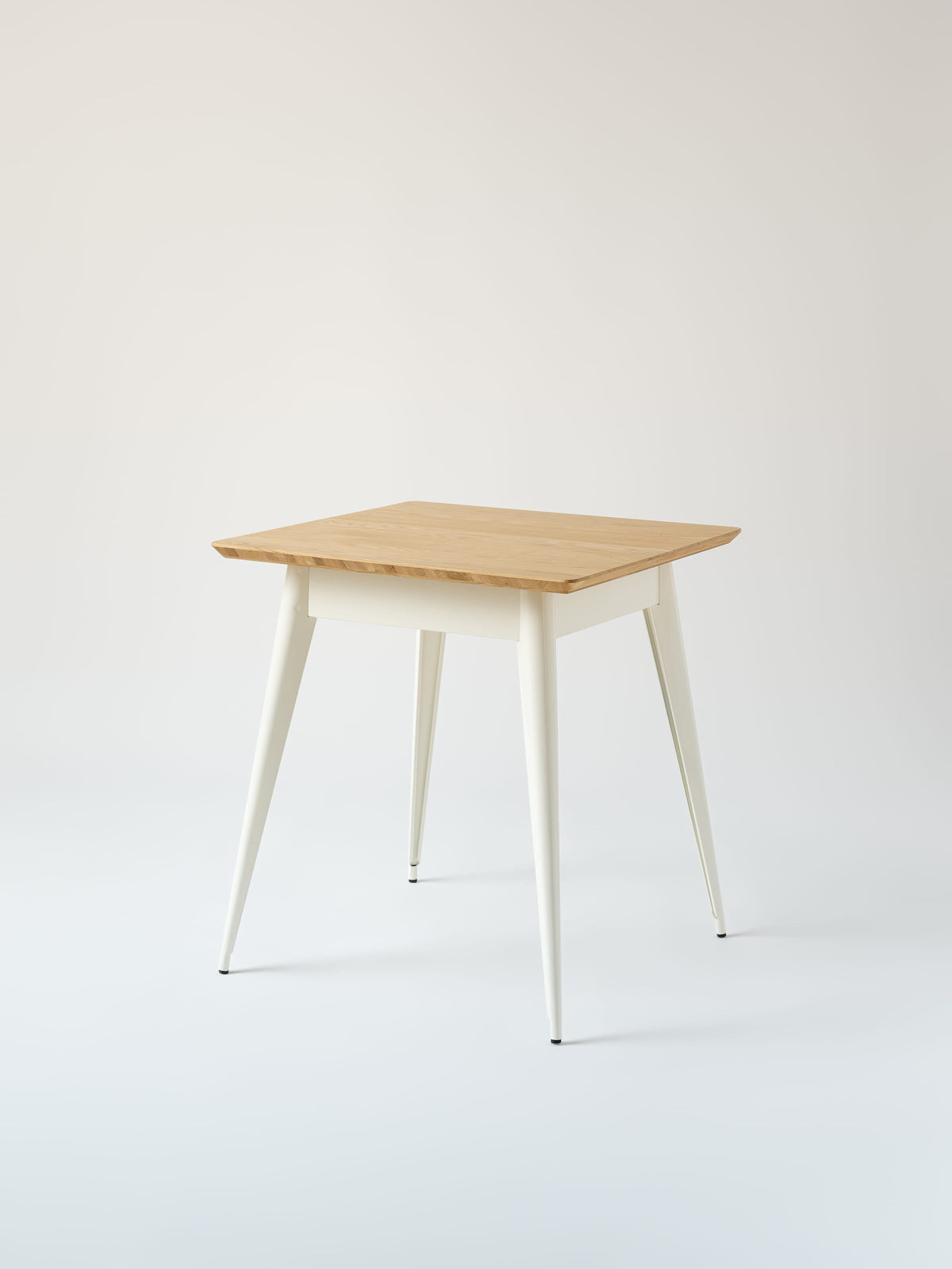 Table café 55 70x70 / plateau chêne naturel - Blanc Pur