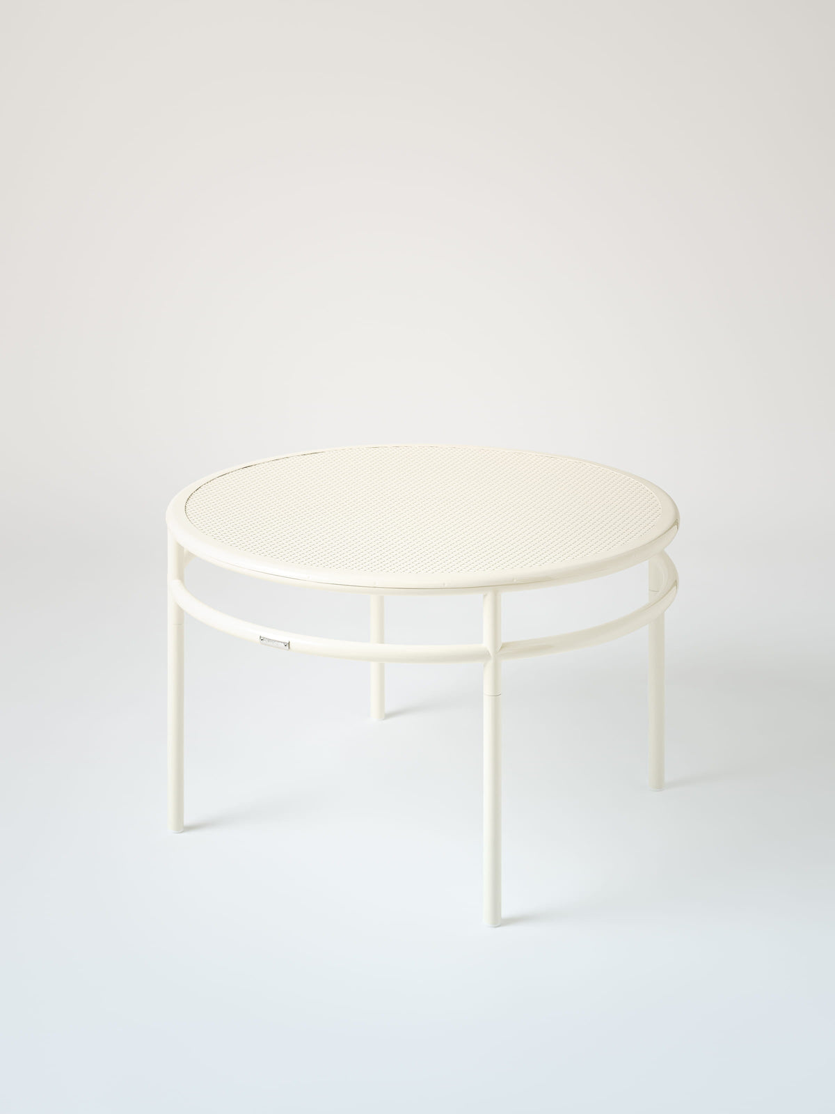 Table basse Tressée Ø80 - Blanc Perlé
