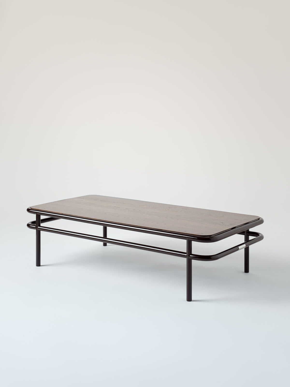 Table basse UD 120x60 / plateau chêne teinté noyer - Brun Noir