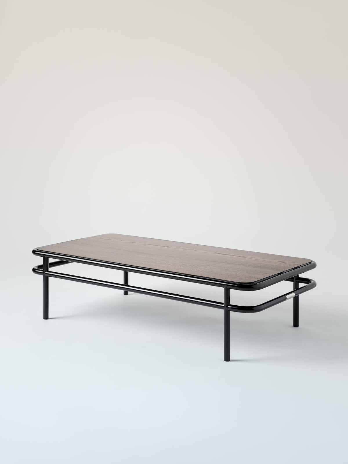 Table basse UD 120x60 / plateau chêne teinté noyer - Noir Foncé
