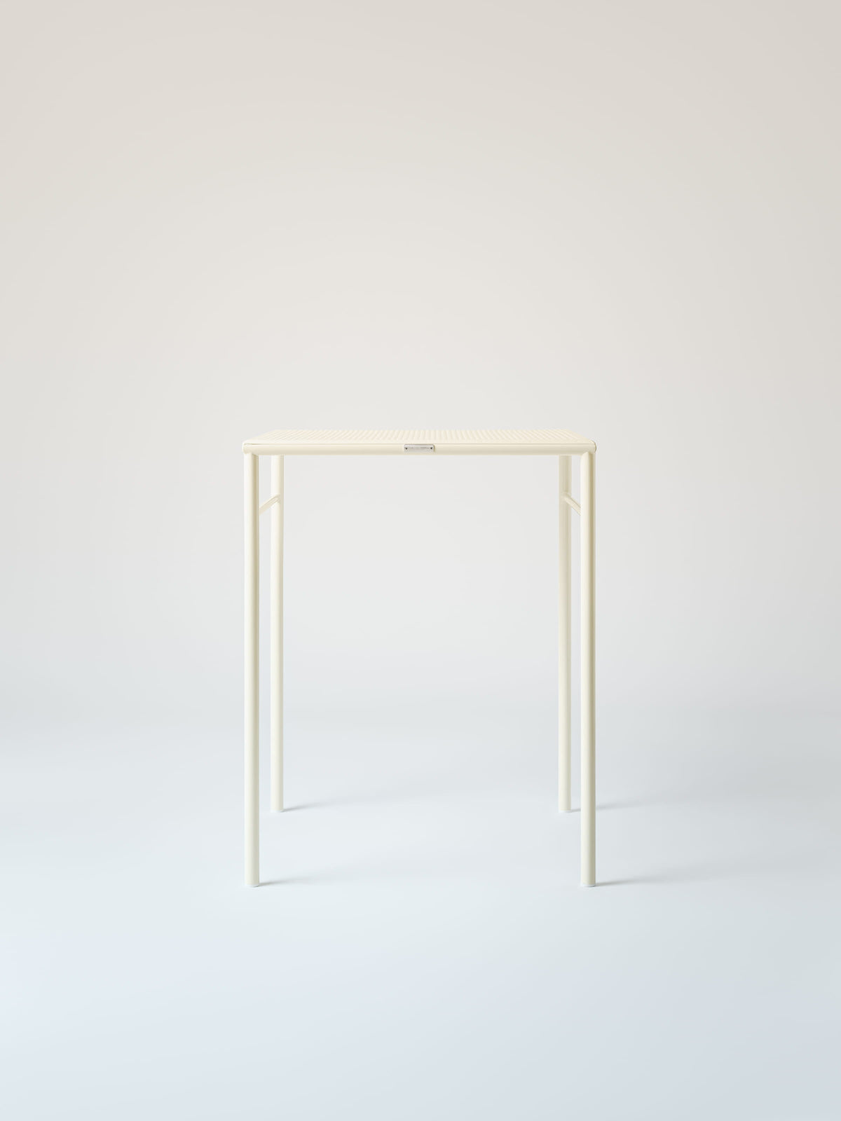 Table café Tressée 60x60 - Blanc Perlé