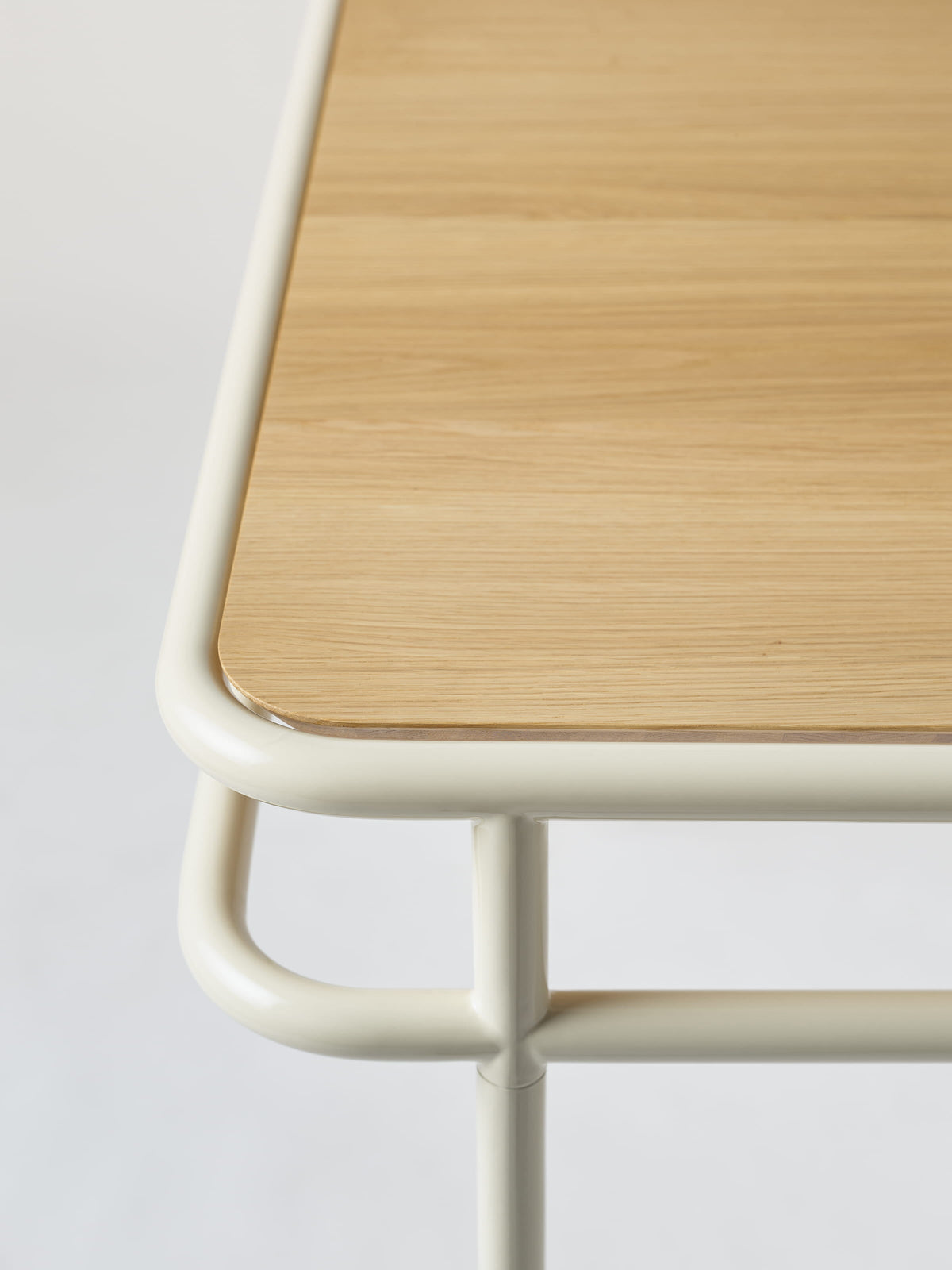 Table UD 180x90 / plateau chêne naturel - Blanc Perlé