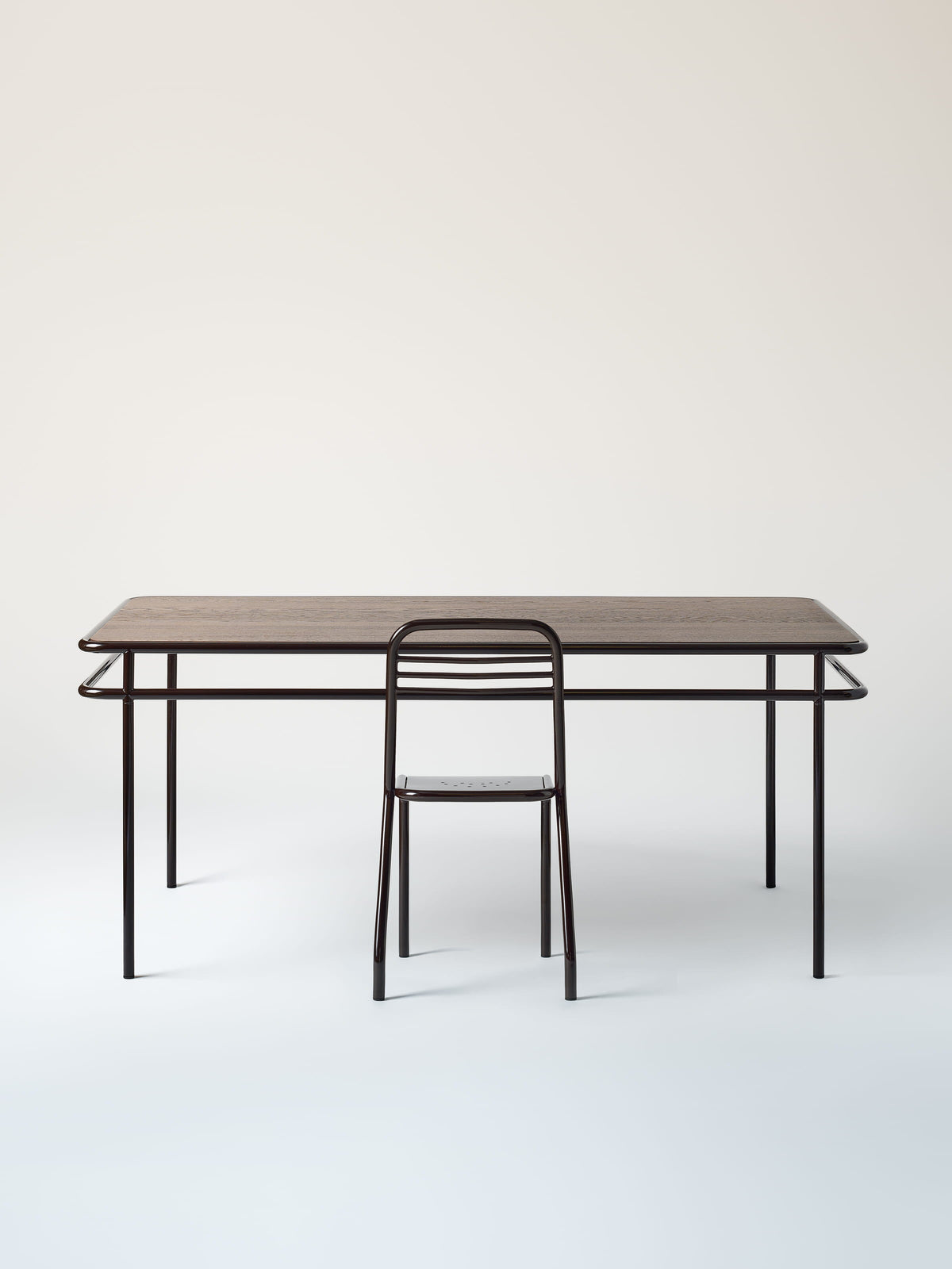 Table UD 180x90 / plateau chêne teinté noyer - Brun Noir
