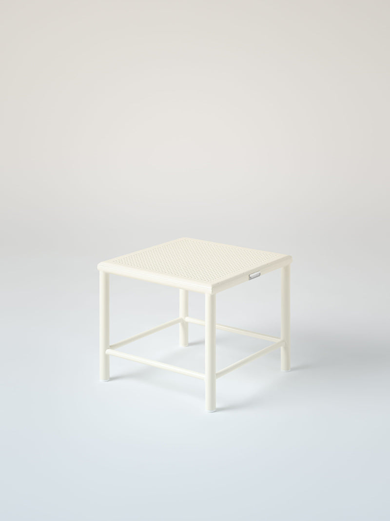 Tabouret Tressé H30 - Blanc Perlé