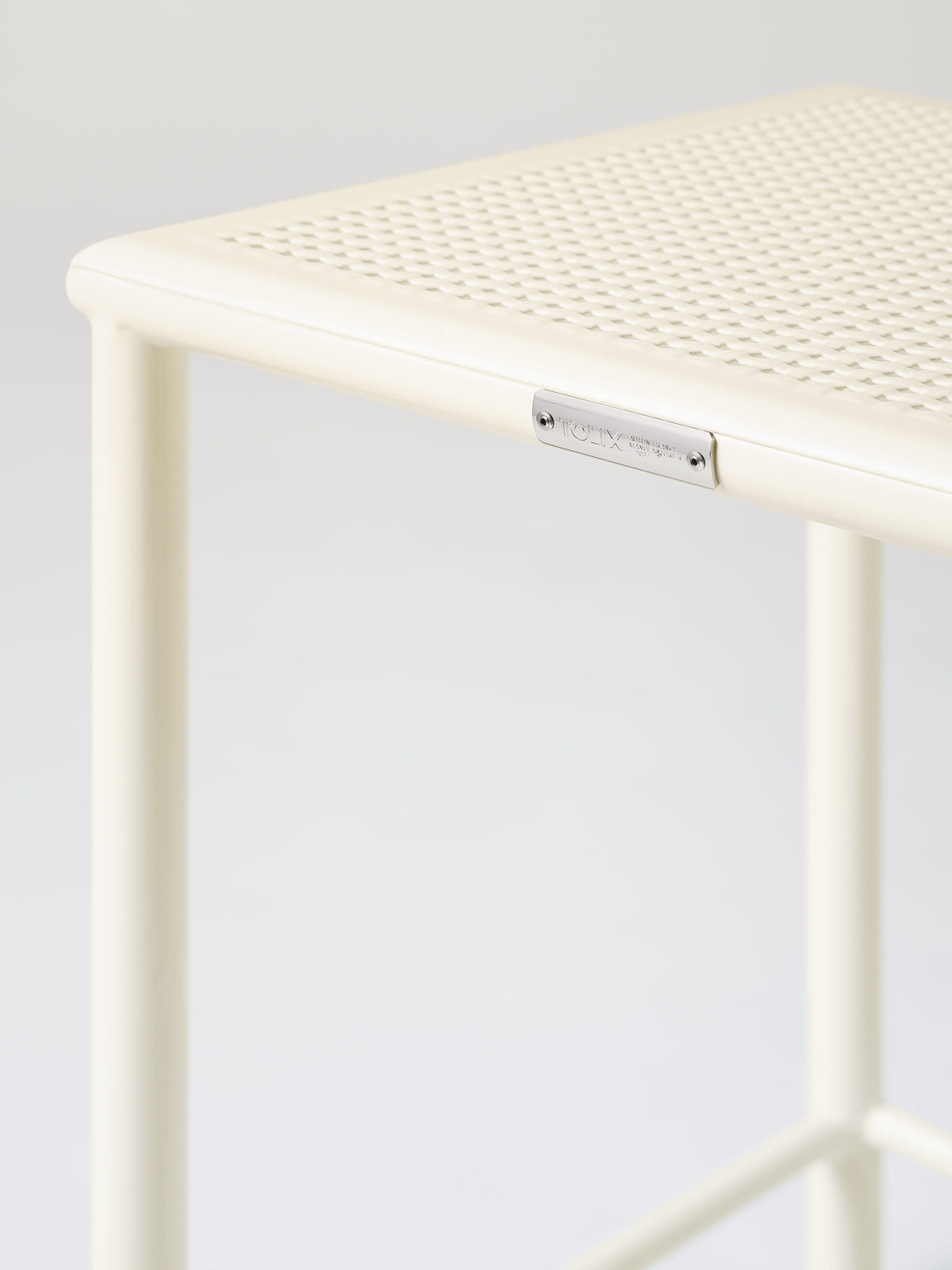 Tabouret Tressé H75 - Blanc Perlé